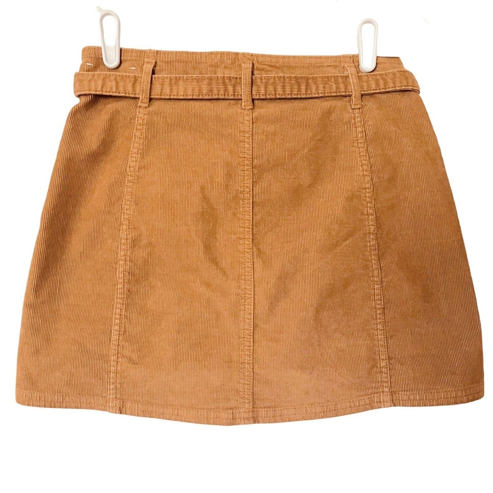American Eagle Super Stretch High Rise A-Line Button Front Corduroy Skirt Size 4 - Picture 2 of 11